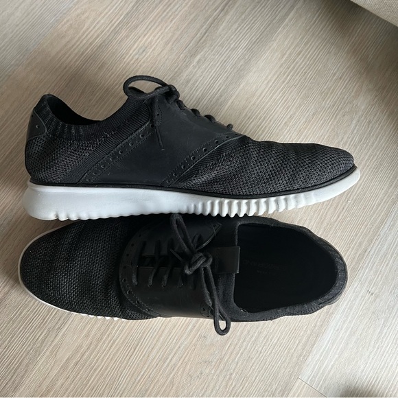 Men’s Cole Haan 2.Zerogrand knit black oxfords 11.5 - Picture 1 of 4